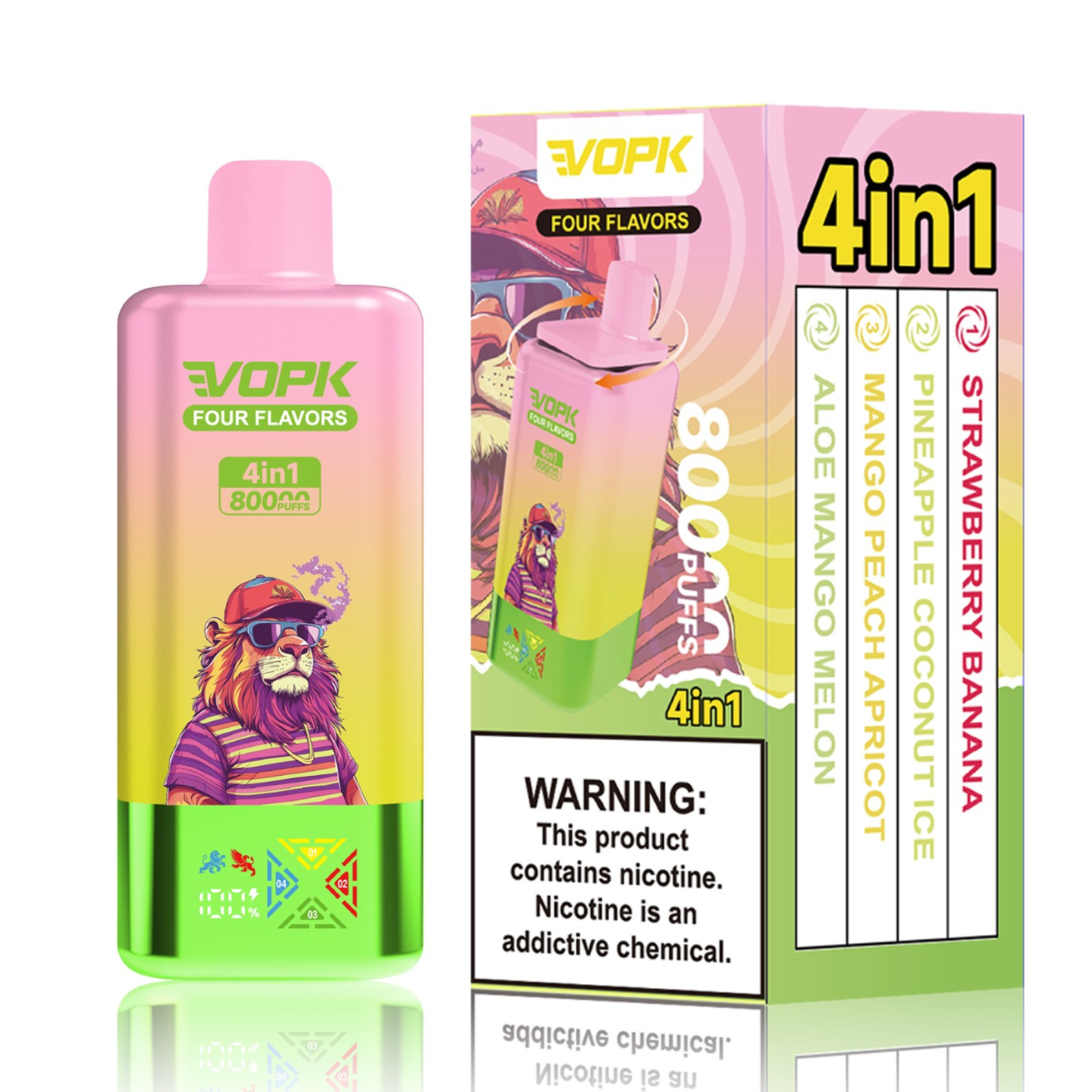 VOPK ULTRA 4-in-1 80,000 Puffs LED Display Disposable Vape 5% 50mg NIC