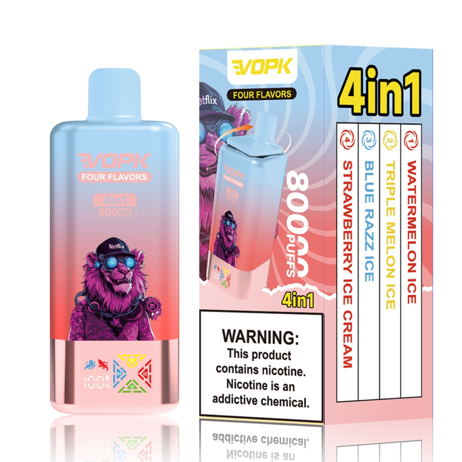 VOPK ULTRA 4-in-1 80,000 Puffs LED Display Disposable Vape 5% 50mg NIC