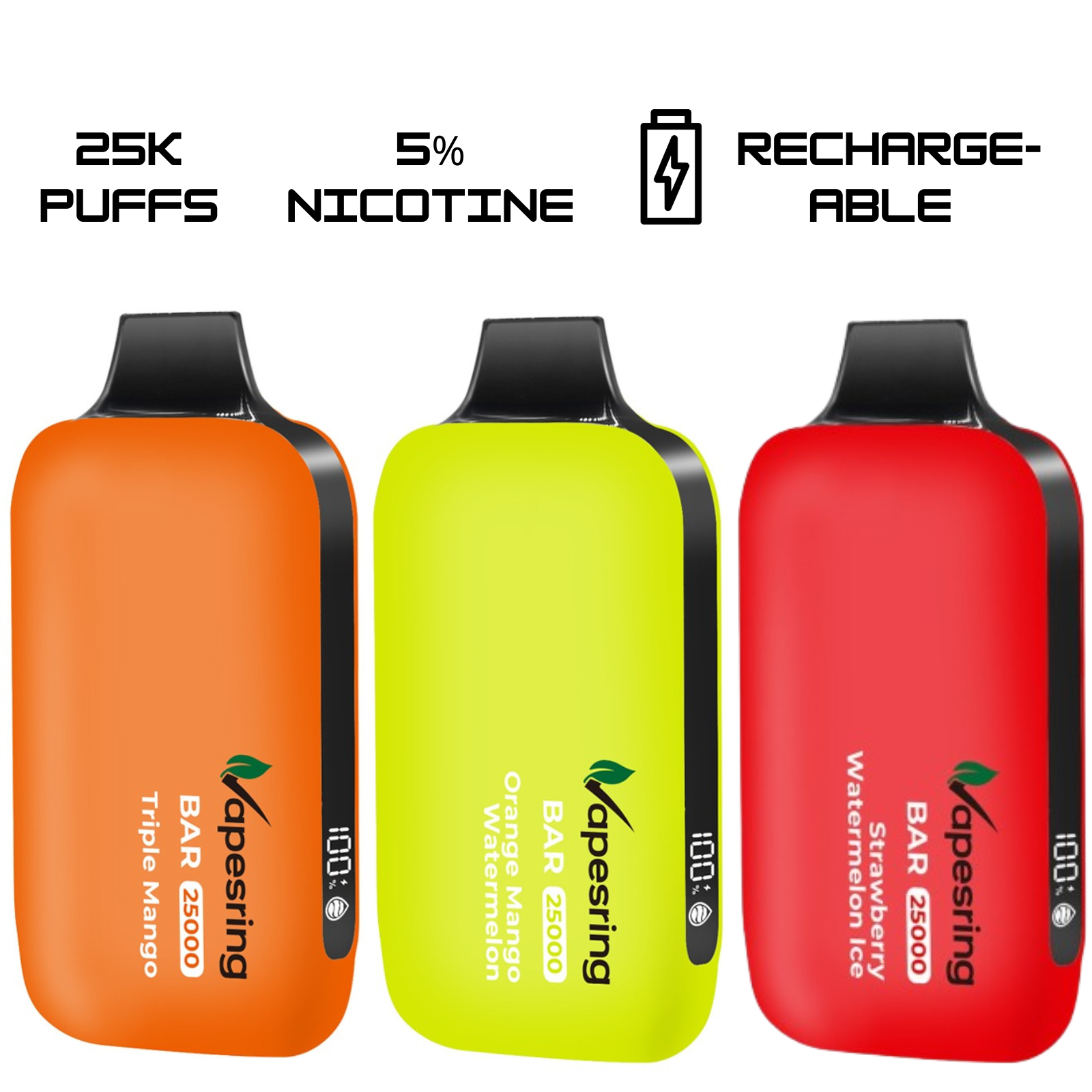 Vapesring Bar 25000 Puffs Disposable Vape 5% 50mg Nic