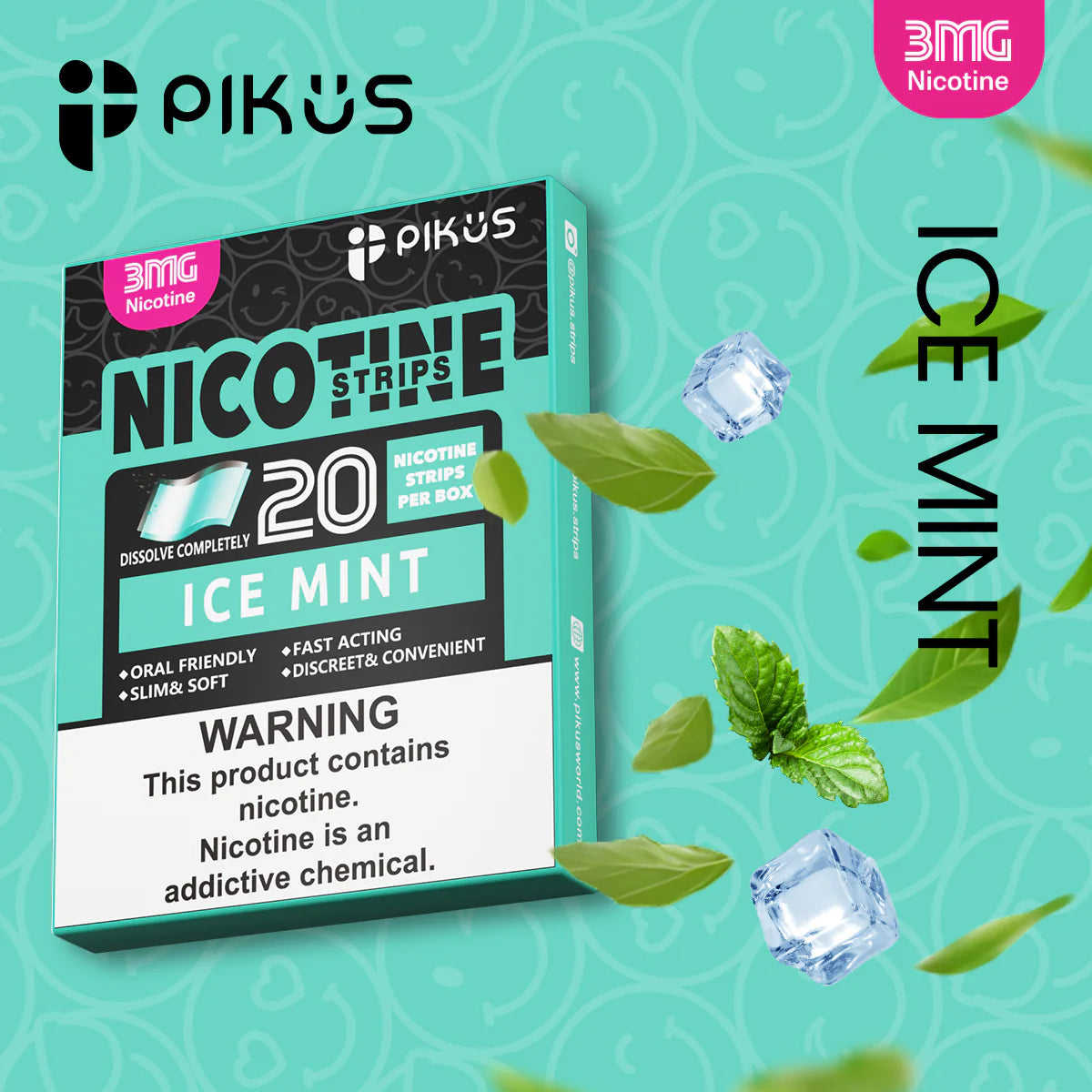 Pikus Nicotine Strips 2MG / 3MG Oral Film Fast, Clean & Effective
